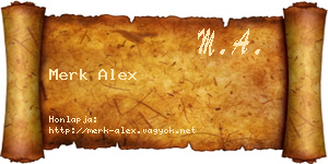 Merk Alex névjegykártya